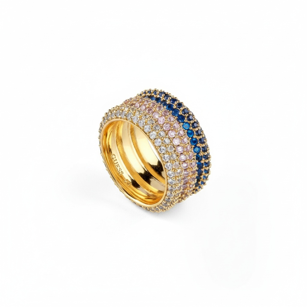 Anillo Mujer Guess JUBR05140JWYGBL54 14 Dorado Azul - 3
