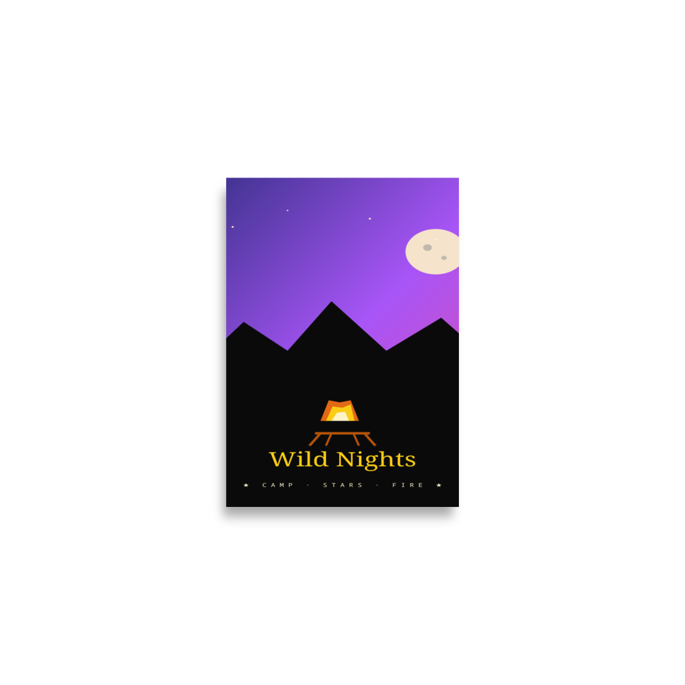 Lámina Wild Nights camping – Decoración pared