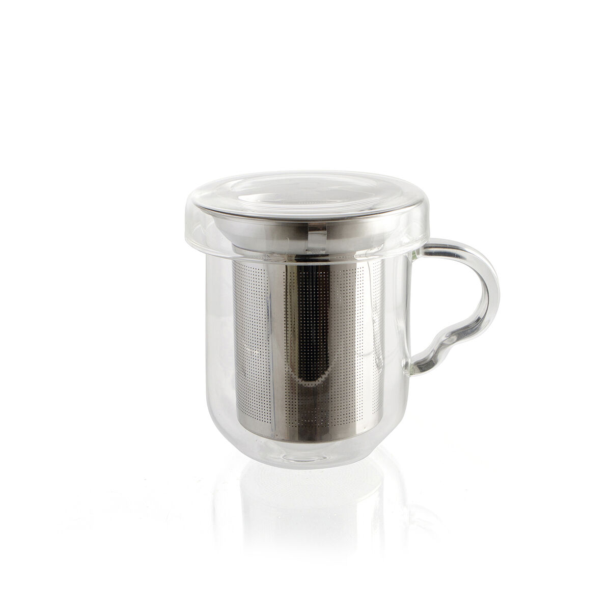 Taza con Filtro para Infusiones Quid Serenia Transparente Vidrio Acero Inoxidable 350 ml (12 Unidades) - 5
