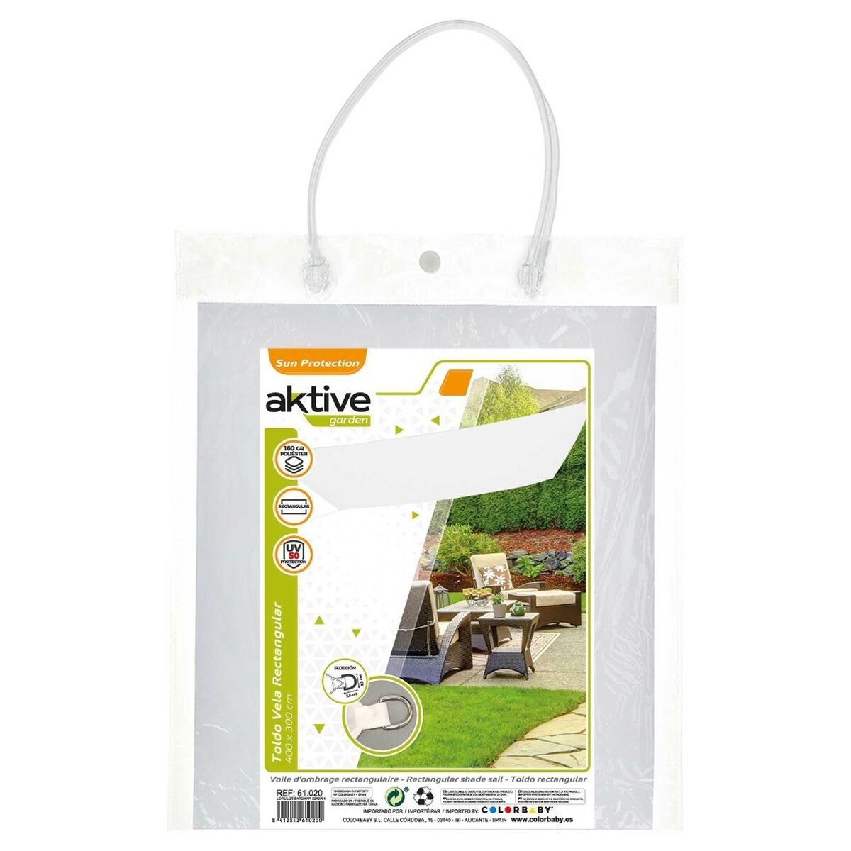 Velas de sombra Aktive Triangular Blanco 300 x 400 cm (4 Unidades) - 4